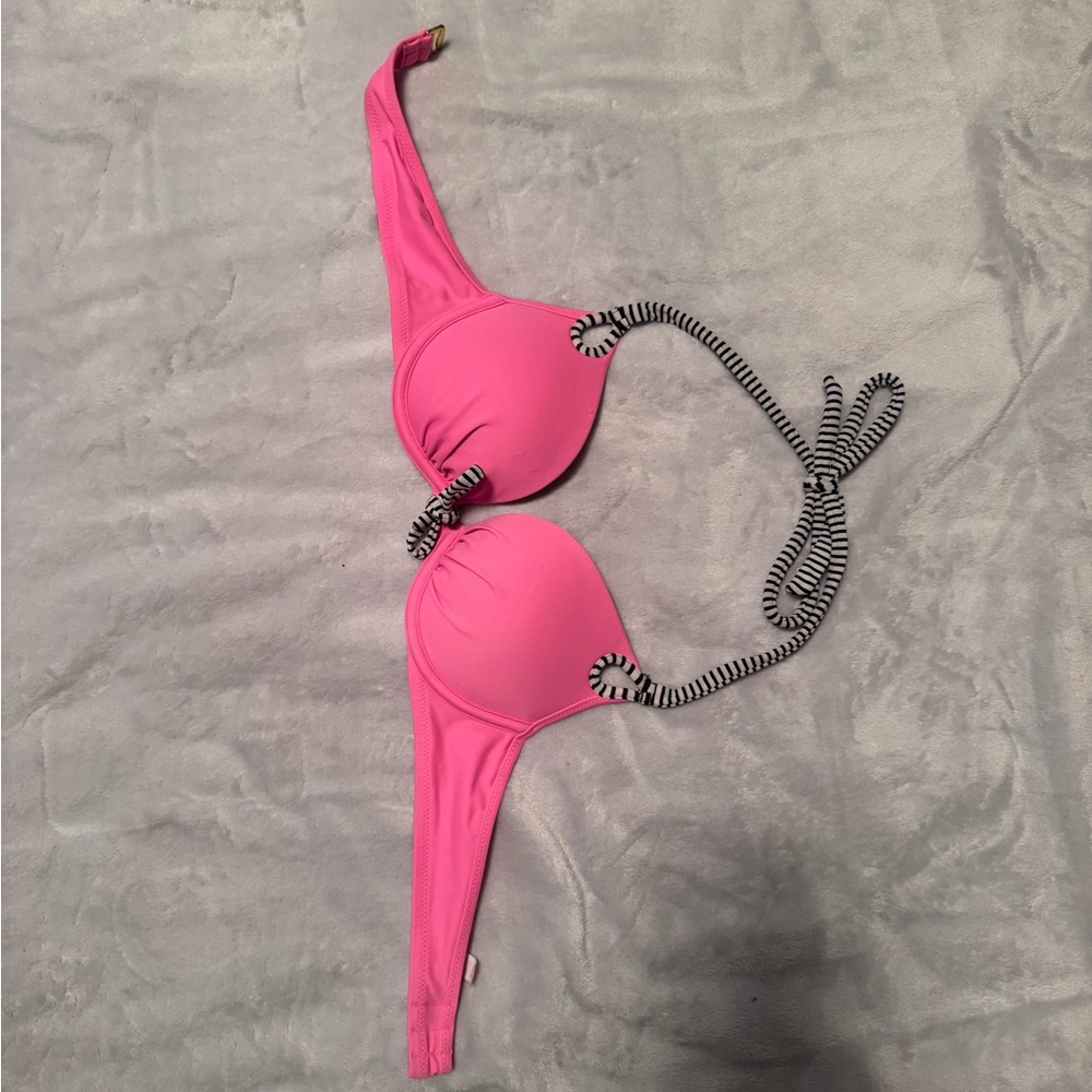 Victoria's Secret Push Up Pink and Black Bikini Top